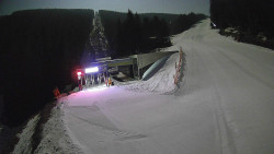 Modrá sjezdovka - dojezd k lanové dráze