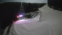 Modrá sjezdovka - dojezd k lanové dráze