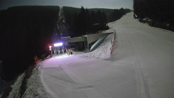 Modrá sjezdovka - dojezd k lanové dráze