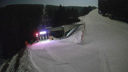 Modrá sjezdovka - dojezd k lanové dráze