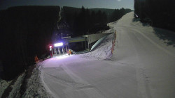 Modrá sjezdovka - dojezd k lanové dráze