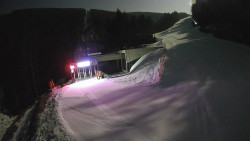 Modrá sjezdovka - dojezd k lanové dráze