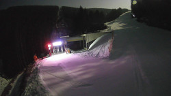 Modrá sjezdovka - dojezd k lanové dráze