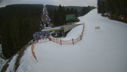 Modrá sjezdovka - dojezd k lanové dráze