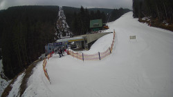 Modrá sjezdovka - dojezd k lanové dráze