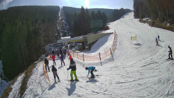 Modrá sjezdovka - dojezd k lanové dráze