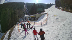 Modrá sjezdovka - dojezd k lanové dráze