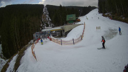 Modrá sjezdovka - dojezd k lanové dráze