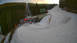 Modrá sjezdovka - dojezd k lanové dráze