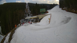 Modrá sjezdovka - dojezd k lanové dráze