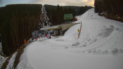 Modrá sjezdovka - dojezd k lanové dráze