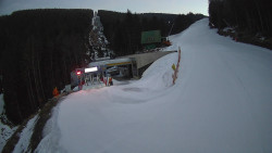 Modrá sjezdovka - dojezd k lanové dráze