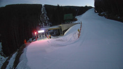 Modrá sjezdovka - dojezd k lanové dráze