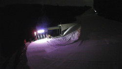 Modrá sjezdovka - dojezd k lanové dráze