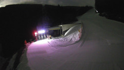 Modrá sjezdovka - dojezd k lanové dráze