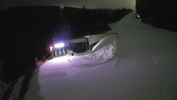 Modrá sjezdovka - dojezd k lanové dráze