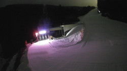 Modrá sjezdovka - dojezd k lanové dráze