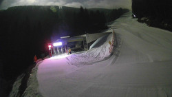 Modrá sjezdovka - dojezd k lanové dráze