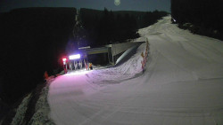 Modrá sjezdovka - dojezd k lanové dráze