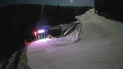 Modrá sjezdovka - dojezd k lanové dráze