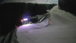 Modrá sjezdovka - dojezd k lanové dráze