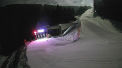 Modrá sjezdovka - dojezd k lanové dráze