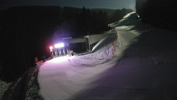 Modrá sjezdovka - dojezd k lanové dráze