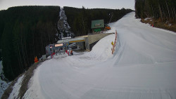 Modrá sjezdovka - dojezd k lanové dráze