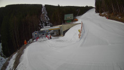 Modrá sjezdovka - dojezd k lanové dráze