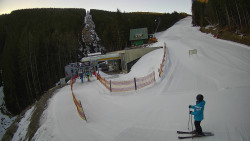 Modrá sjezdovka - dojezd k lanové dráze