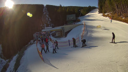 Modrá sjezdovka - dojezd k lanové dráze