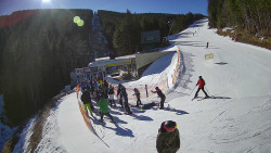 Modrá sjezdovka - dojezd k lanové dráze