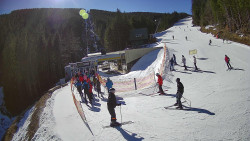 Modrá sjezdovka - dojezd k lanové dráze