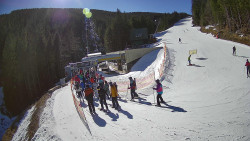 Modrá sjezdovka - dojezd k lanové dráze