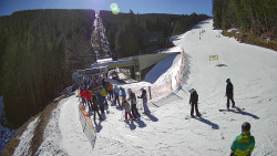 Modrá sjezdovka - dojezd k lanové dráze