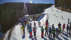 Modrá sjezdovka - dojezd k lanové dráze