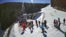 Modrá sjezdovka - dojezd k lanové dráze