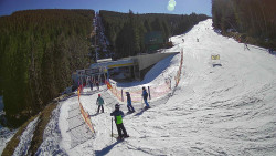 Modrá sjezdovka - dojezd k lanové dráze