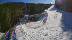 Modrá sjezdovka - dojezd k lanové dráze