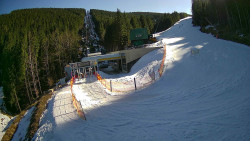 Modrá sjezdovka - dojezd k lanové dráze