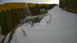 Modrá sjezdovka - dojezd k lanové dráze