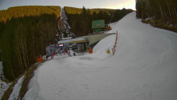 Modrá sjezdovka - dojezd k lanové dráze