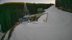 Modrá sjezdovka - dojezd k lanové dráze