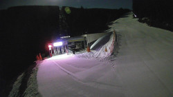 Modrá sjezdovka - dojezd k lanové dráze