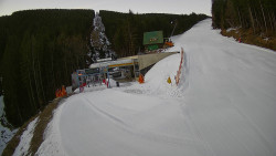 Modrá sjezdovka - dojezd k lanové dráze