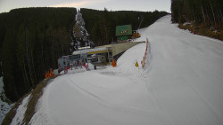 Modrá sjezdovka - dojezd k lanové dráze