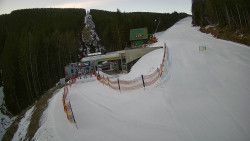 Modrá sjezdovka - dojezd k lanové dráze