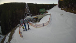 Modrá sjezdovka - dojezd k lanové dráze