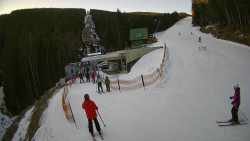 Modrá sjezdovka - dojezd k lanové dráze