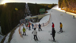 Modrá sjezdovka - dojezd k lanové dráze